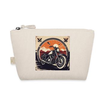 Vintage Motorcycle Design - Organic Pouch - nature - Front