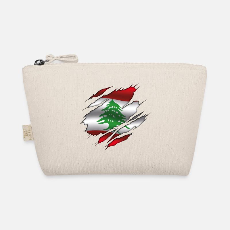 Flagge des Libanon - Zerrissene Flagge Bio-Täschchen