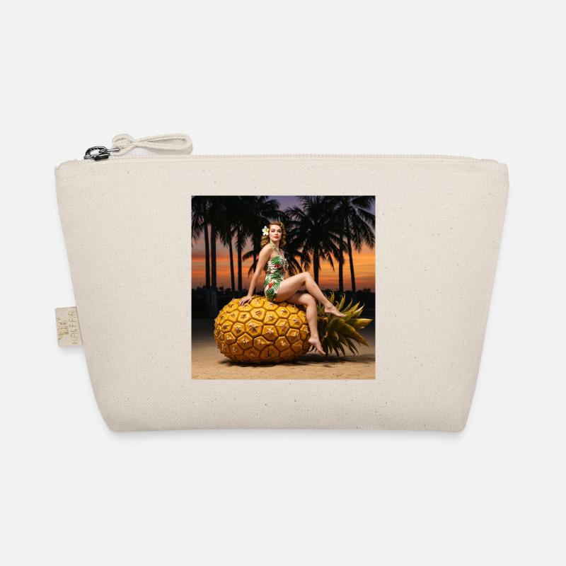 Tropical bikini design with pineapple motif Organic Pouch
