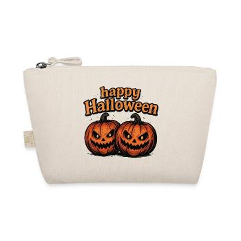 Gruselige Halloween Kürbisse mit bösem Blick - Bio-Täschchen - Natur - Vorne
