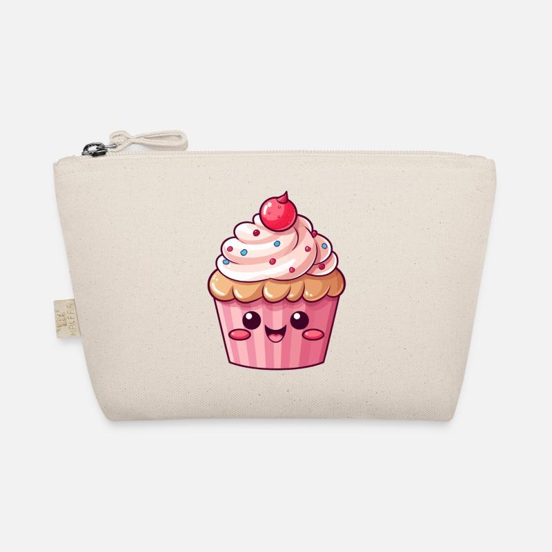 Mignon cupcake rose avec des pépites Trousse biologique