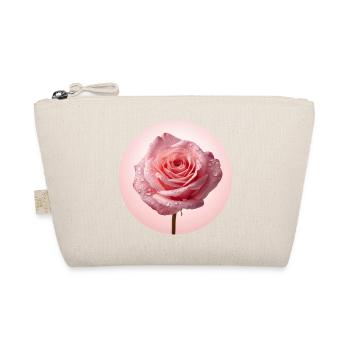 Delicate Pink Roses with Dew - Organic Pouch - nature - Front