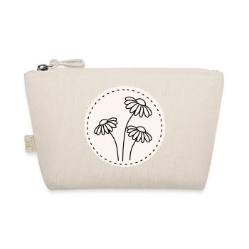 Gänseblümchen Line Art – Blumen Motiv Kreis - Bio-Täschchen - Natur - Vorne