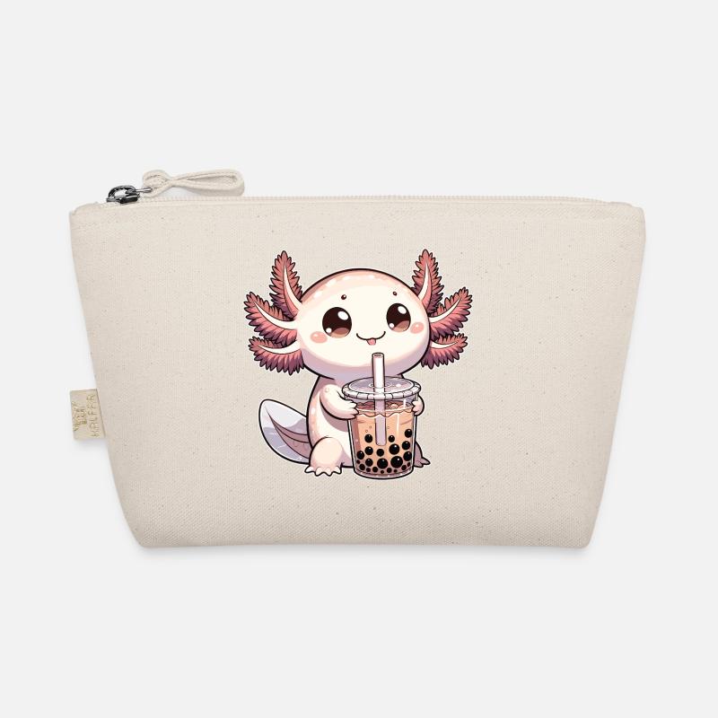 Axolotls trinken Bubble Tea kawaii Boba Axolotl - Bio-Täschchen - Natur