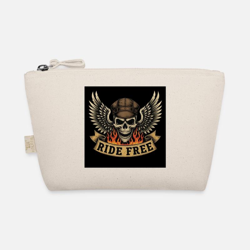 Biker Skull Design - Bio-Täschchen - Natur