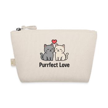 Chat mignon couple avec coeur - Trousse biologique - nature - Devant