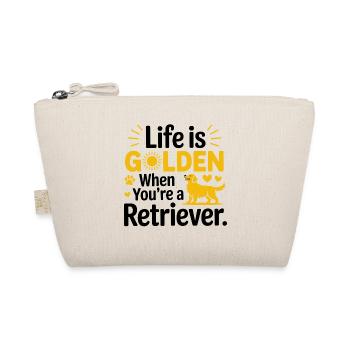 Funny Golden Retriever Life Is Golden - Organic Pouch - nature - Front