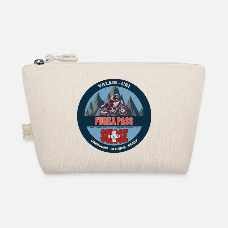 Furka Pass Mountain Motorcycle Design Organic Pouch