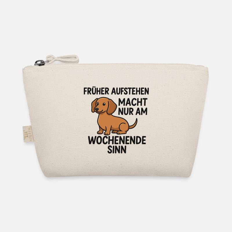 Hund mit Spruch Wochenende - Bio-Täschchen - Natur
