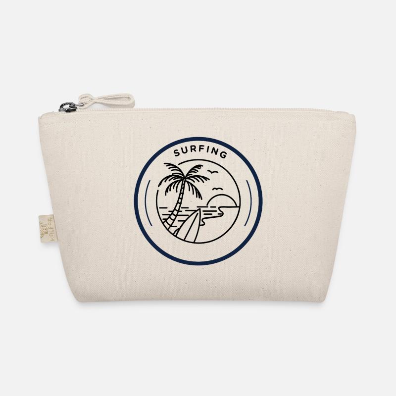 Colored plant patterns on dark background Organic Pouch