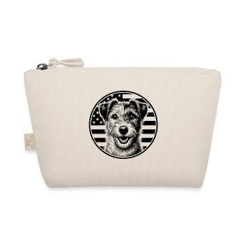 Patriotic Jack Russell Design USA Flag Dog - Organic Pouch - nature - Front