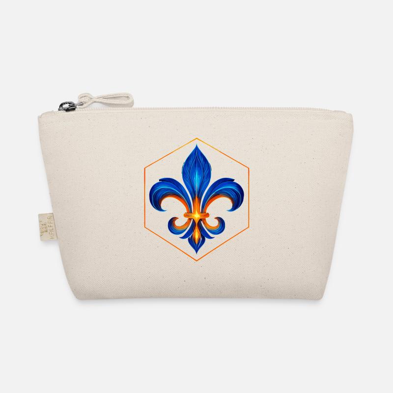 Fleur de Lys Flamme Éclat Bleu et Or Trousse biologique