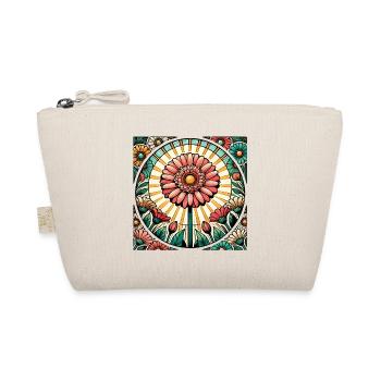 Motif floral en vitrail vibrant - Trousse biologique - nature - Devant