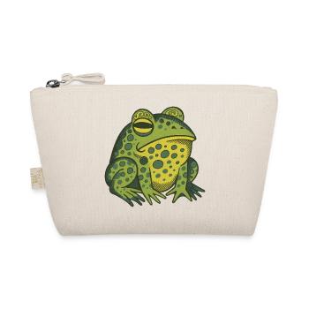 Whimsical Green Frog Illustration - Organic Pouch - nature - Front