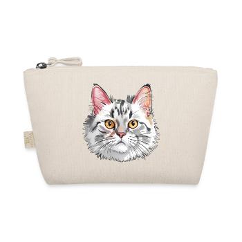 Realistic Cat Portrait Illustration - Organic Pouch - nature - Front