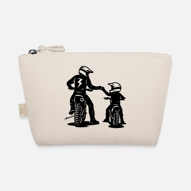 Motocross Vater und Sohn - Bio-Täschchen - Natur