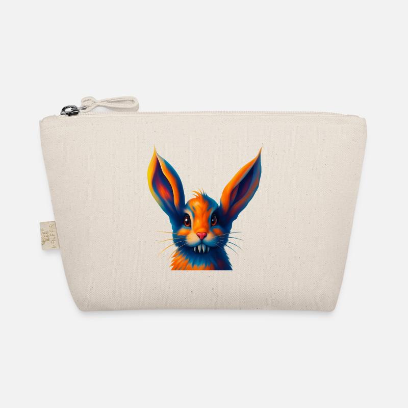 Futuristischer Hase mit der Magie der Farben - Bio-Täschchen - Natur