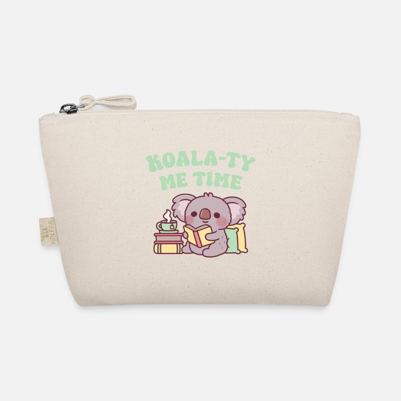 Cute Koala Reading A Book Koala-ty Me Time Pun Organic Pouch