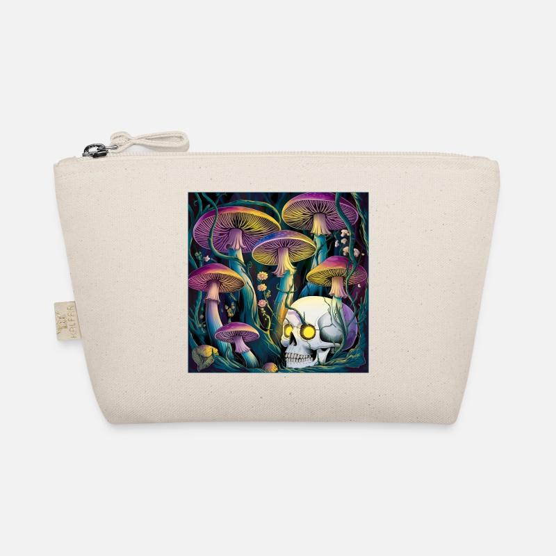 Neon Gothic Pilz Schädel Illustration Bio-Täschchen