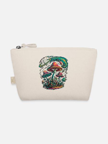 Psychedelic Cosmic Mushrooms Artwork - Organic Pouch - nature - Front