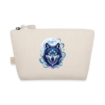 Mystischer Wolf mit Mondschein-Hintergrund - Bio-Täschchen - Natur - Vorne