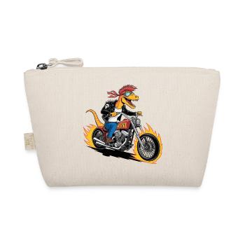 Muscular Dinosaur Punk Rock Raptor Chopper Rider - Organic Pouch - nature - Front