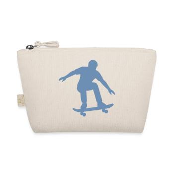 Minimalist Skateboarder Silhouette Sport Hobby - Organic Pouch - nature - Front