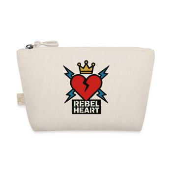 Rebel Heart – Gebrochenes Herz mit Krone - Bio-Täschchen - Natur - Vorne