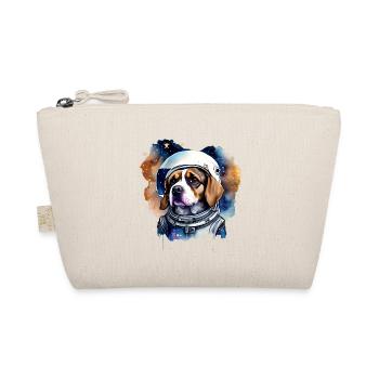 Astronaut Dog im All - Bio-Täschchen - Natur - Vorne