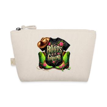 Floral Western Boots - Organic Pouch - nature - Front