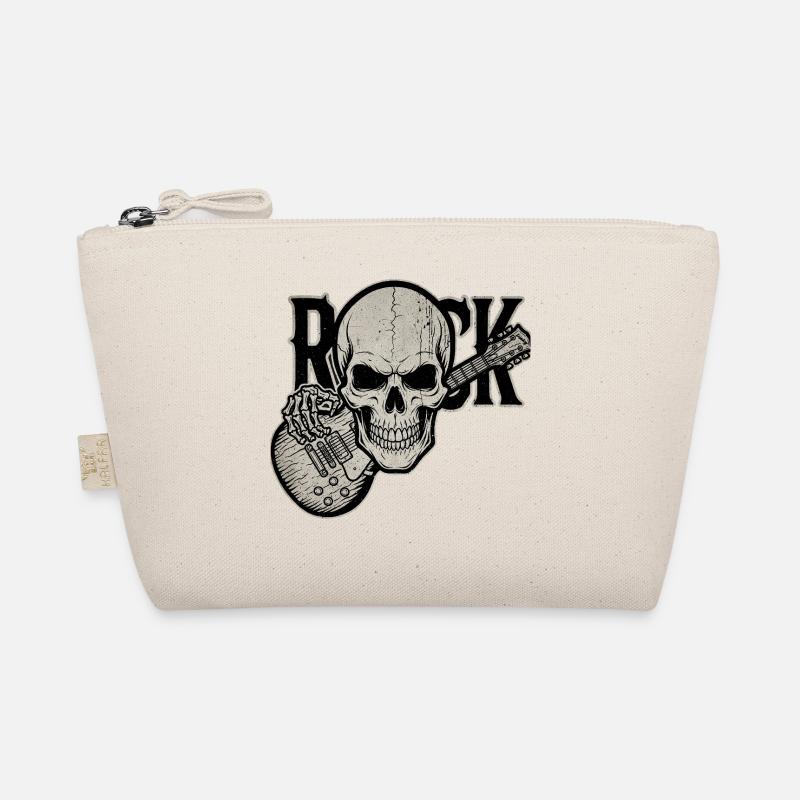 Skull Guitar Rock Design - Organic Pouch - nature