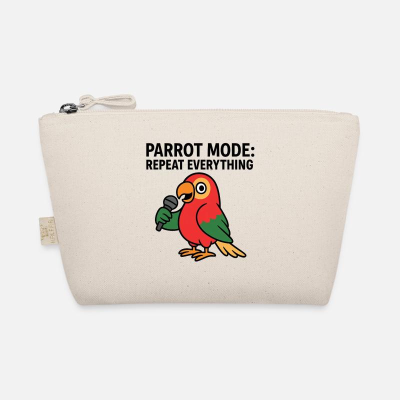 Lebendiger Papagei mit Mikrofon-Illustration Bio-Täschchen