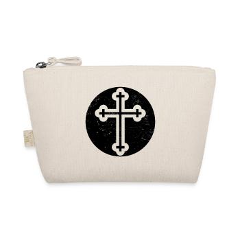 Bulgarisch-orthodoxes Kreuz im schwarzen Kreis - Bio-Täschchen - Natur - Vorne