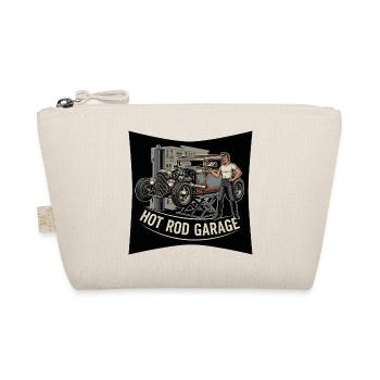 Vintage Hot Rod Workshop Motif - Organic Pouch - nature - Front