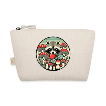 Raton laveur fantaisiste parmi les champignons rouges - Trousse biologique - nature - Devant