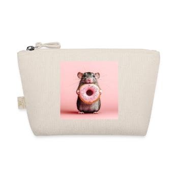 Cute mouse with colorful donut - Organic Pouch - nature - Front