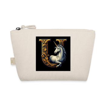 U – Magisches Ornament mit Einhorn - Bio-Täschchen - Natur - Vorne
