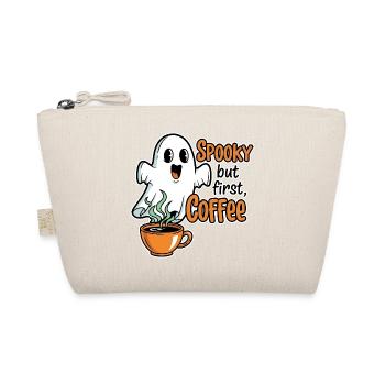 Spooky Ghost with Coffee Humor - Organic Pouch - nature - Front
