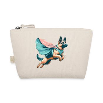 Heldentier Super Hund Schäferhund Cape Geschenk - Bio-Täschchen - Natur - Vorne