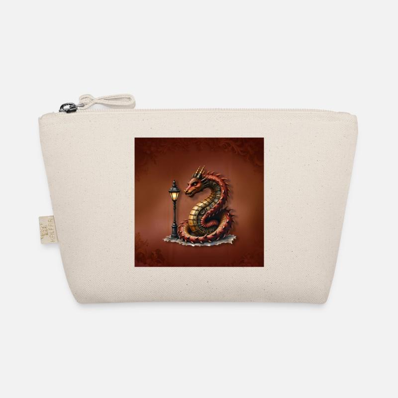 Steampunk-Drache mit Laternenpfahl Bio-Täschchen