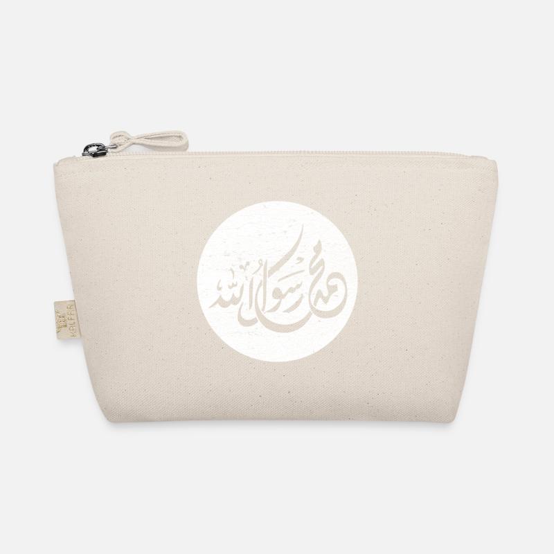 Allah Prophet Muhammad, calligraphy on white Organic Pouch