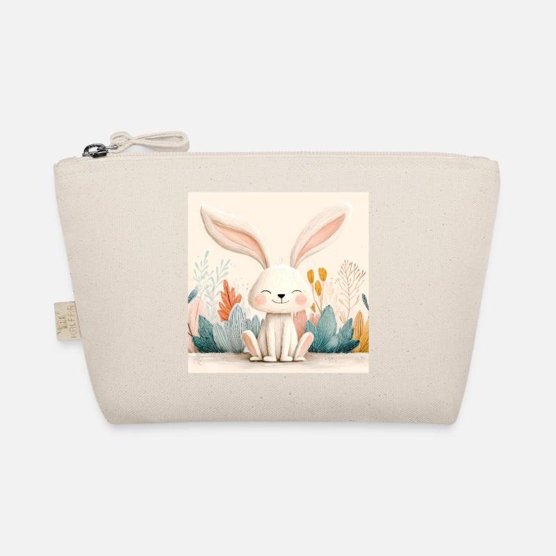 Cute Bunny with Pastel Vegetation - Organic Pouch - nature