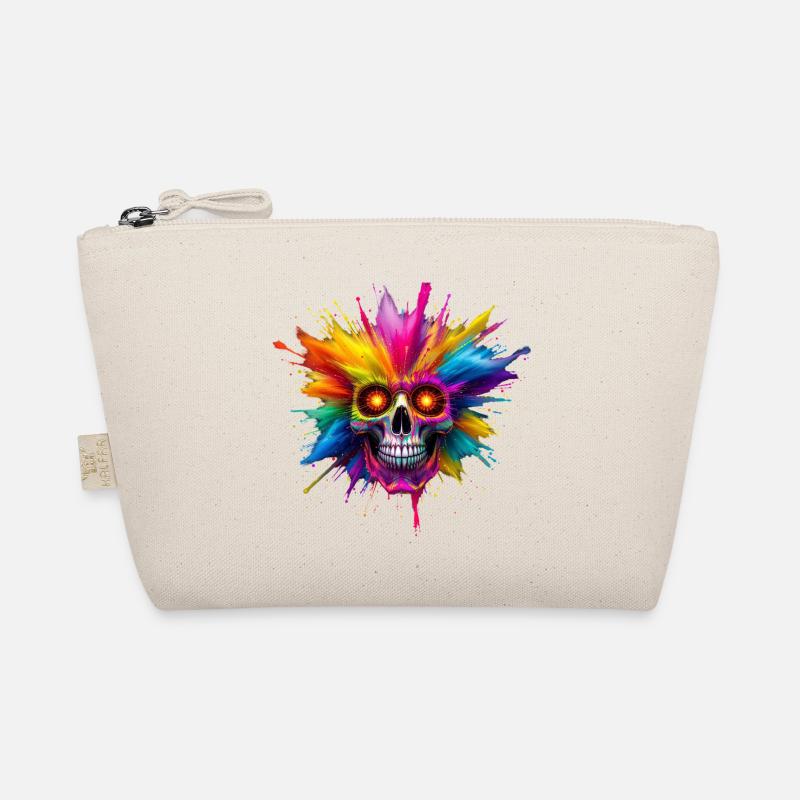 Colorful skull with color explosion Organic Pouch
