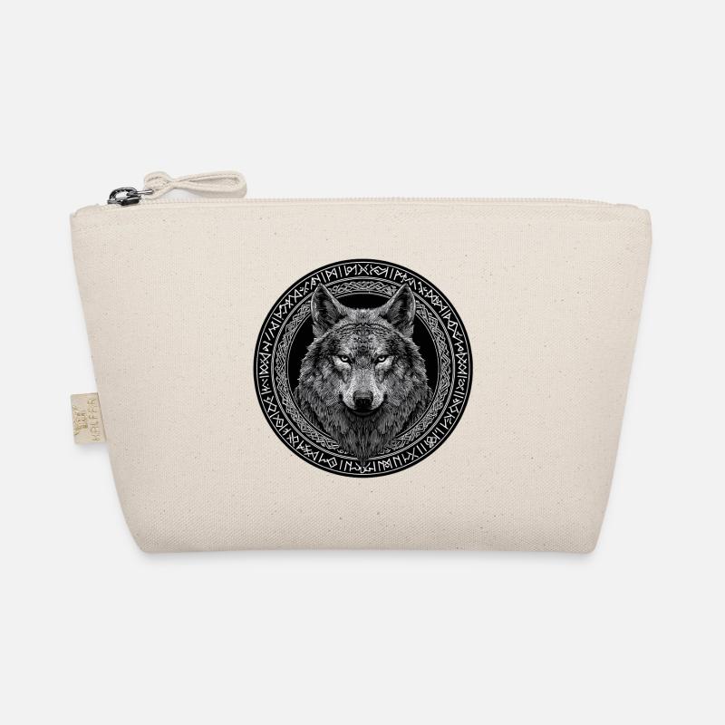 Nordischer Wolf Wikinger Runen Bio-Täschchen