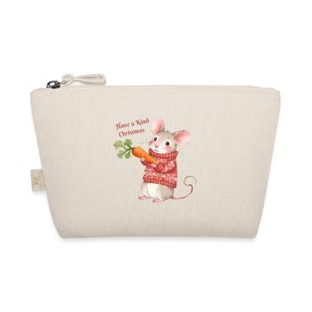 Süße Weihnachts Maus – Have a Kind Christmas - Bio-Täschchen - Natur - Vorne