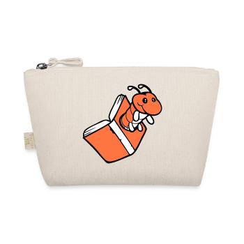 bookworm caterpillar nerd book hole geek worm read - Organic Pouch - nature - Front