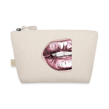Expressive lip art in pastel colors - Organic Pouch - nature - Front