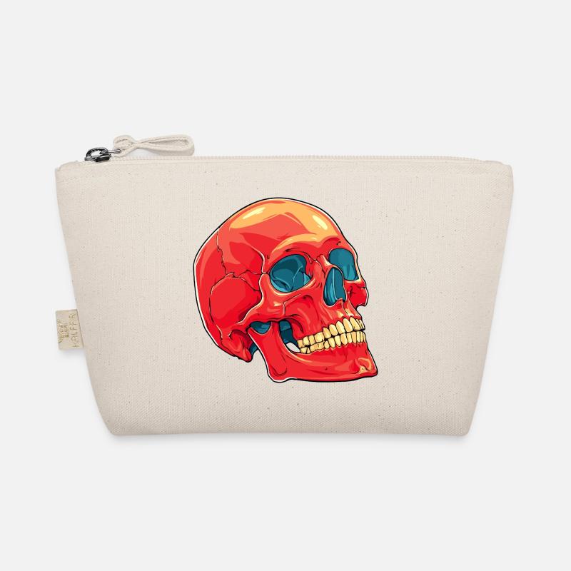 Totenkopf Skull - Bio-Täschchen - Natur