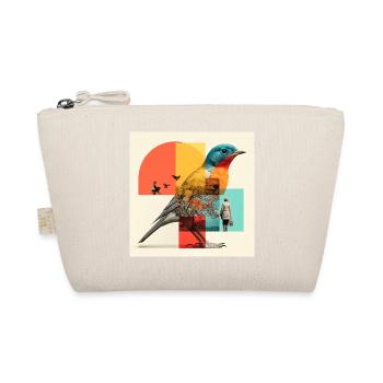 Shapeshifting bird in colorful collage - Organic Pouch - nature - Front