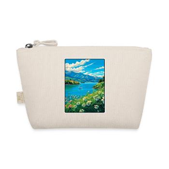 Azure Lake Vista with Wildflowers - Organic Pouch - nature - Front